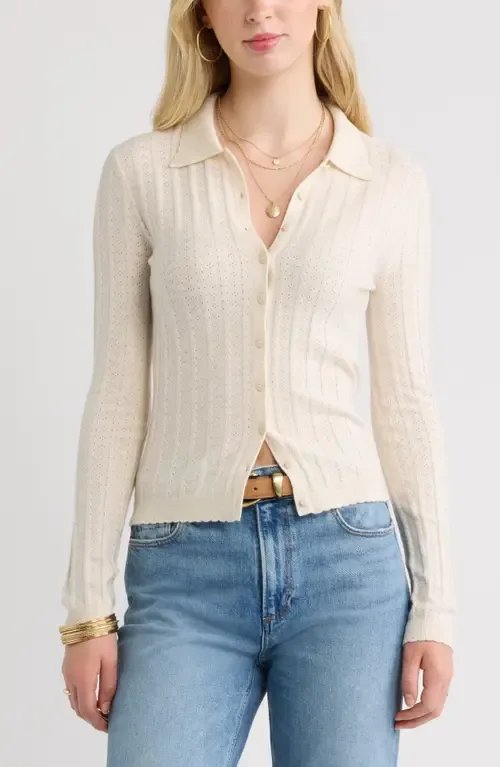 Ribbed Pointelle Cardigan by Treasure & Bond