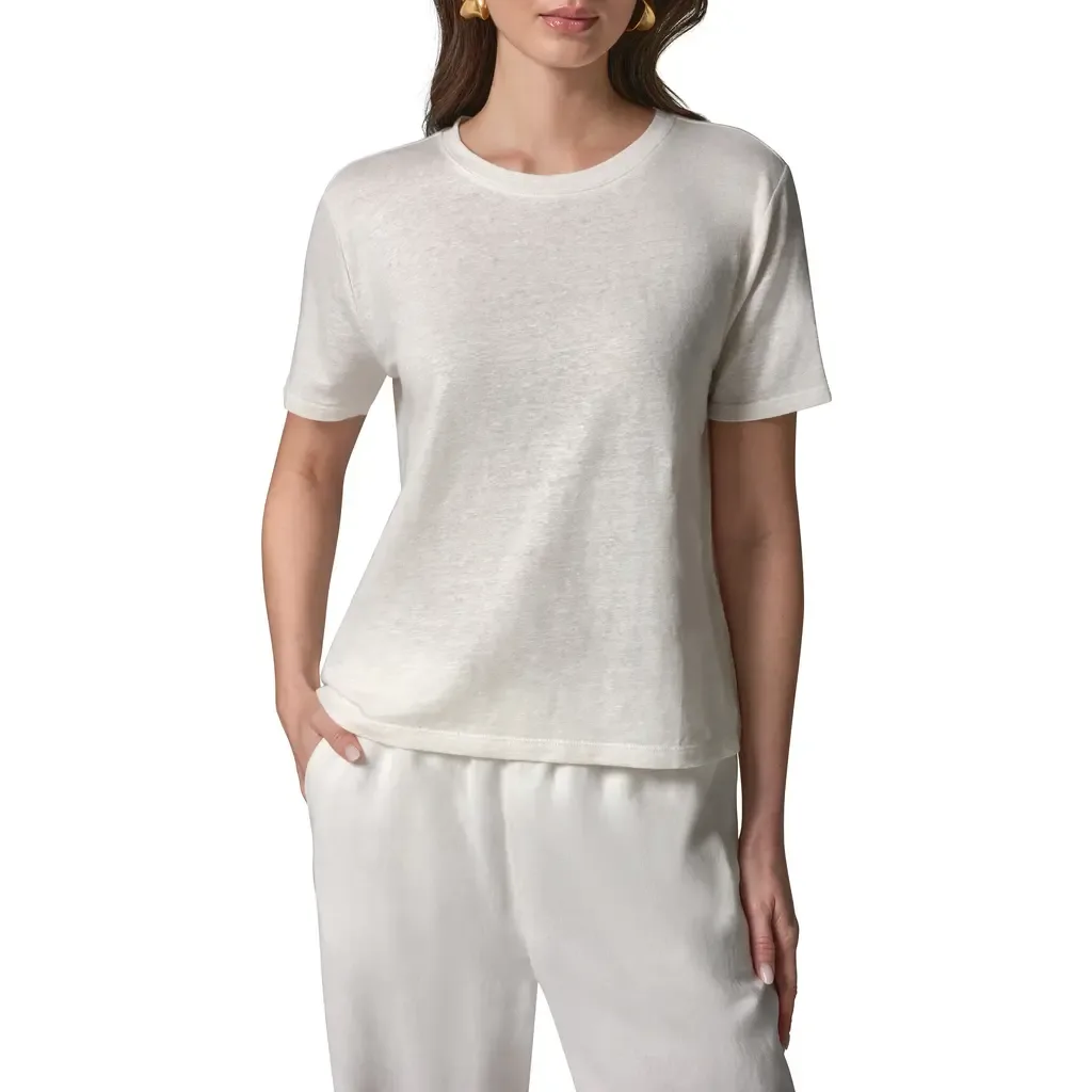 Linen Blend T-Shirt by Donna Karan New York