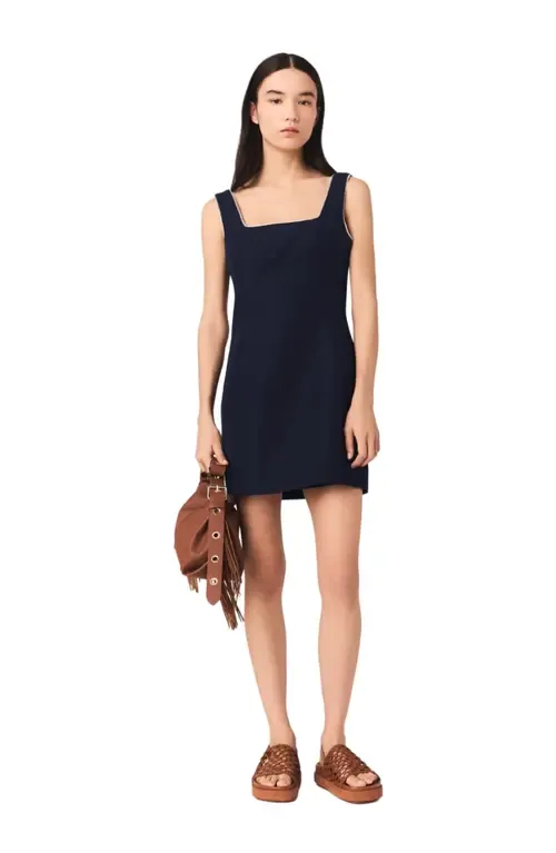 Short Linen-Blend Dress by maje