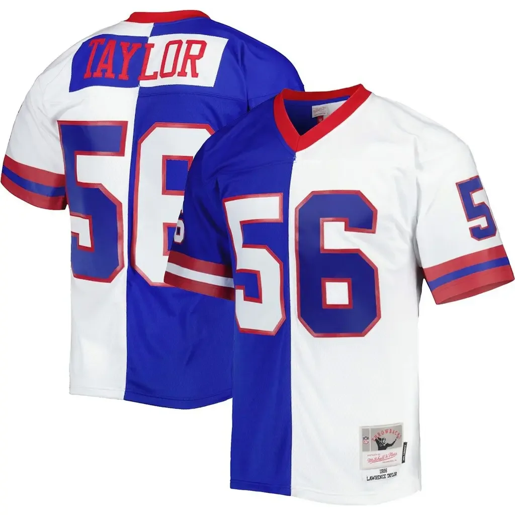 Mitchell & Ness Lawrence Taylor Royal/White New York Giants 1986 Split Legacy Replica Jersey by Mitchell & Ness