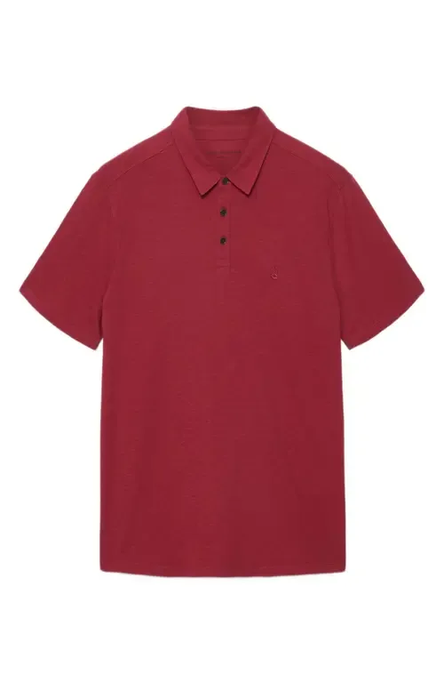 Victor Embroidered Peace Sign Organic Cotton Slub Polo by John Varvatos
