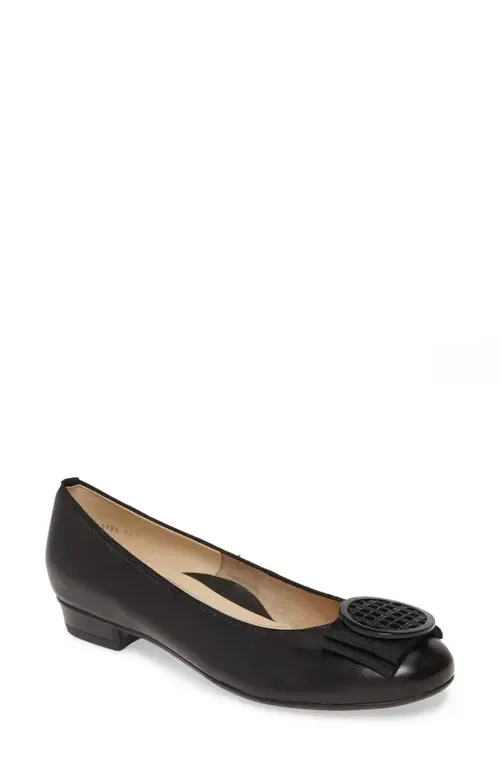 Bambi Flat in Black Leather by ara