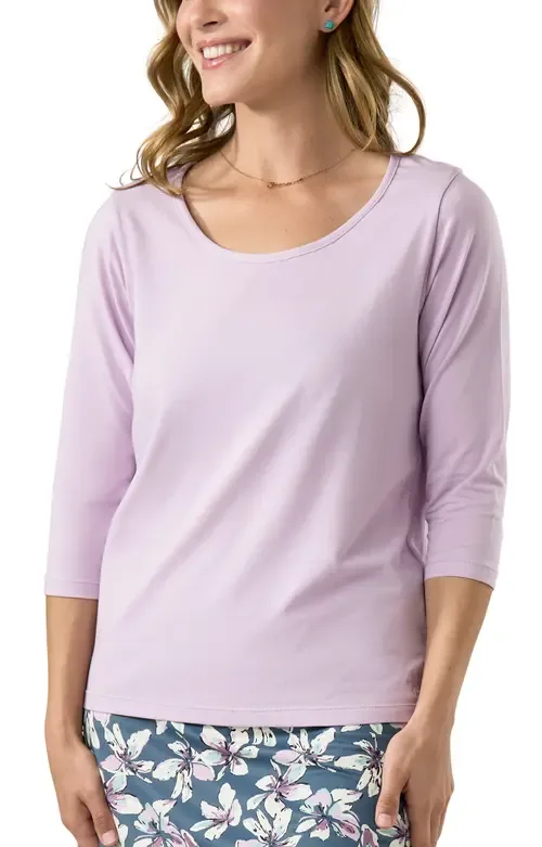 3/4 Sleeve Scoop Neck R&R Tee by UV Skinz