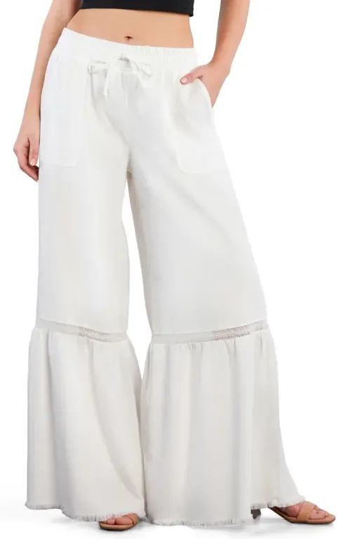 Drawstring Waist Tiered Denim Pants by Billy T