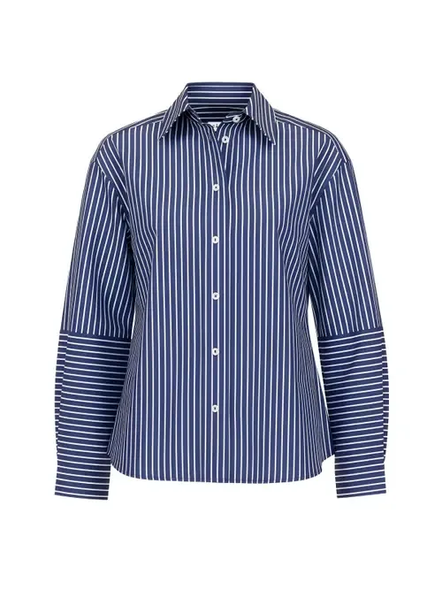 Aura Lantern Sleeve Stripe Shirt by Callas Milano