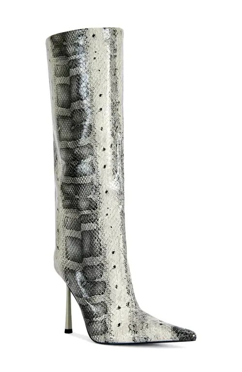 Madeye Snakeskin Embossed Knee High Boot by AZALEA WANG