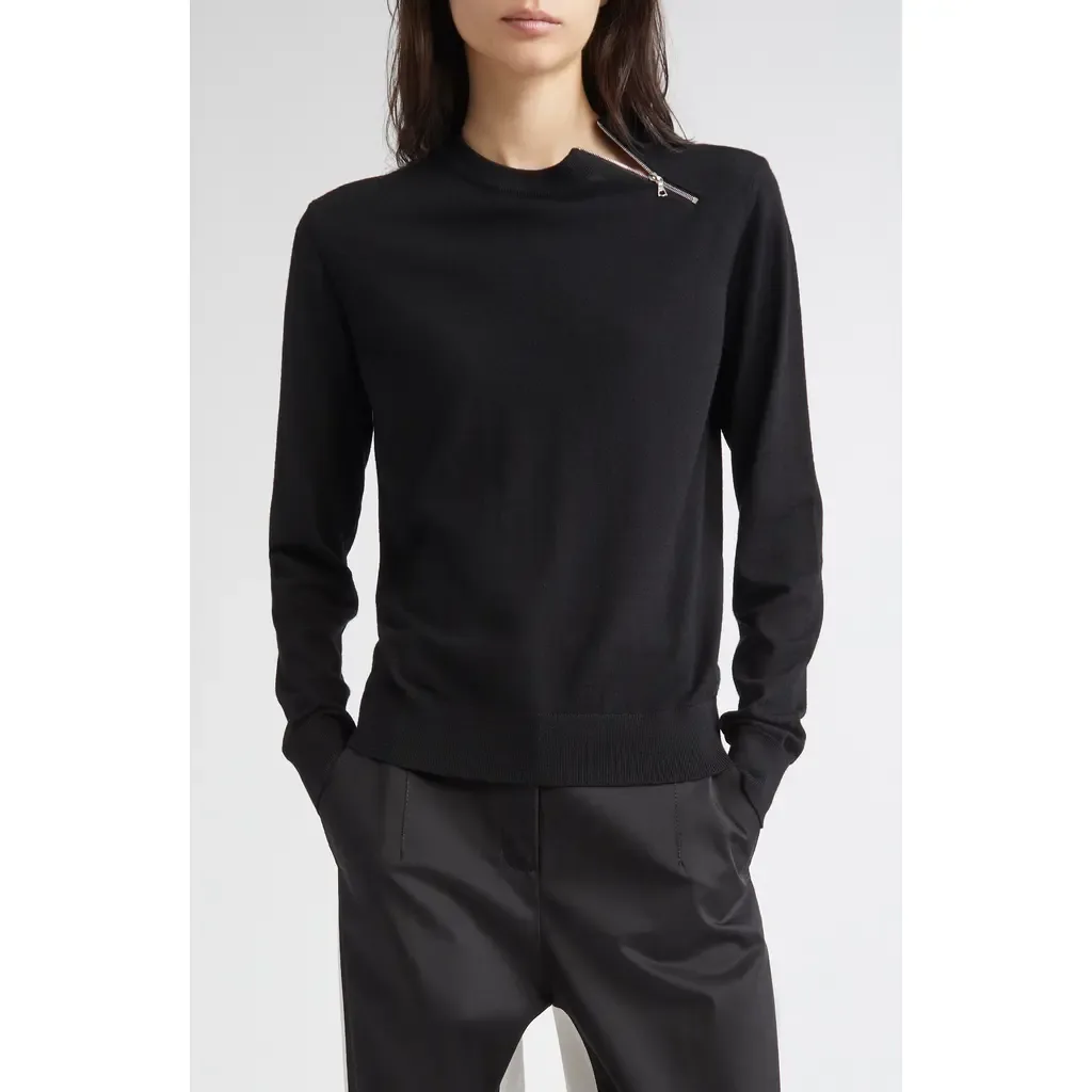 Bea Zip Virgin Wool Sweater by PARTOW