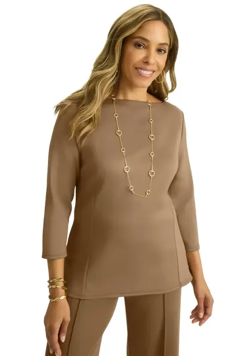 PerfectEase Boatneck Top by Jessica London