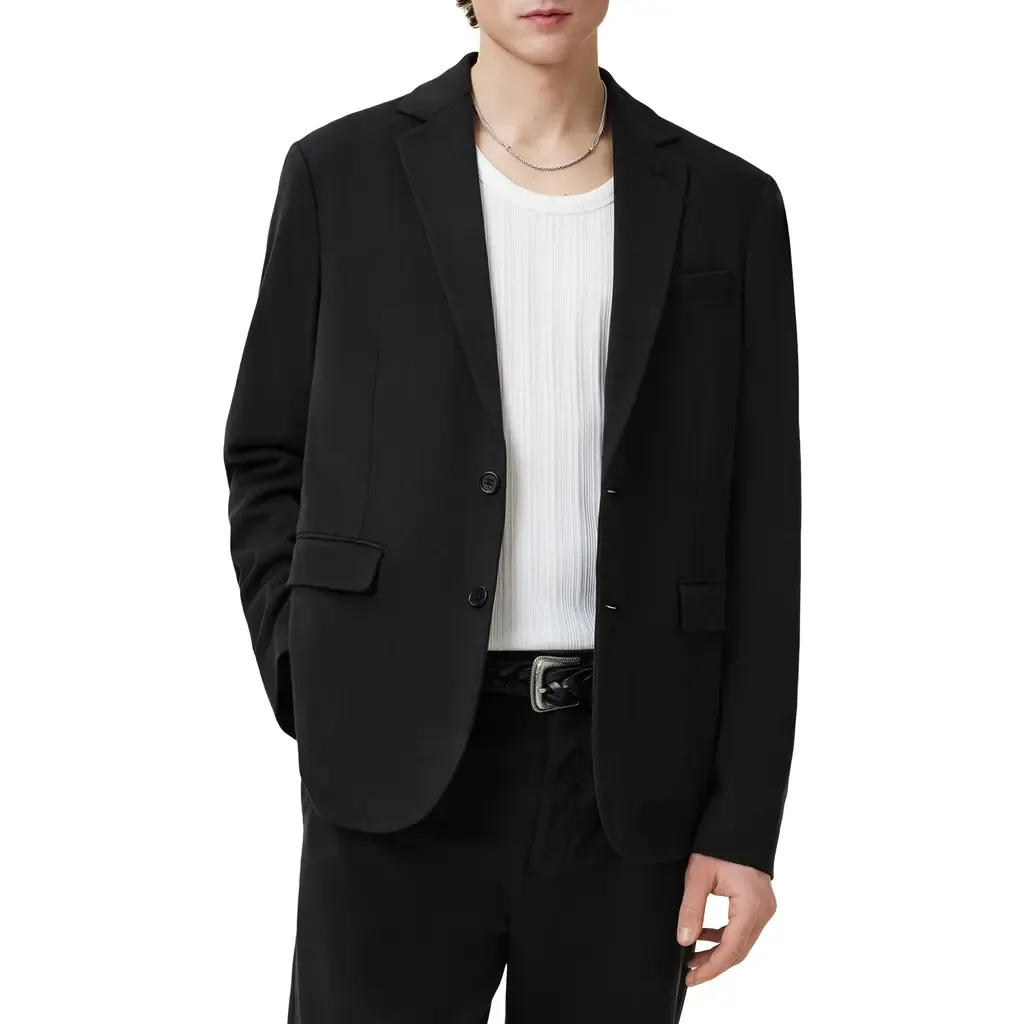 Bay Solid Stretch Cotton Blend Sport Coat by AllSaints