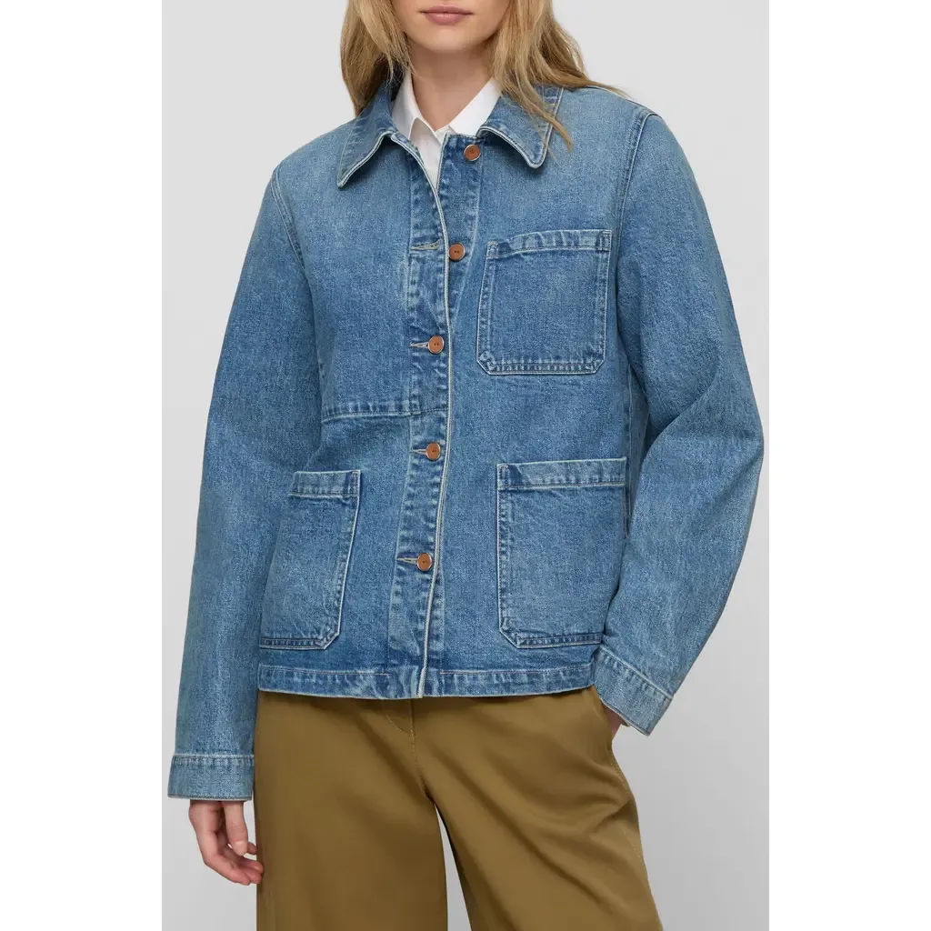 Patch Pocket Denim Jacket by Lafayette 148 New York