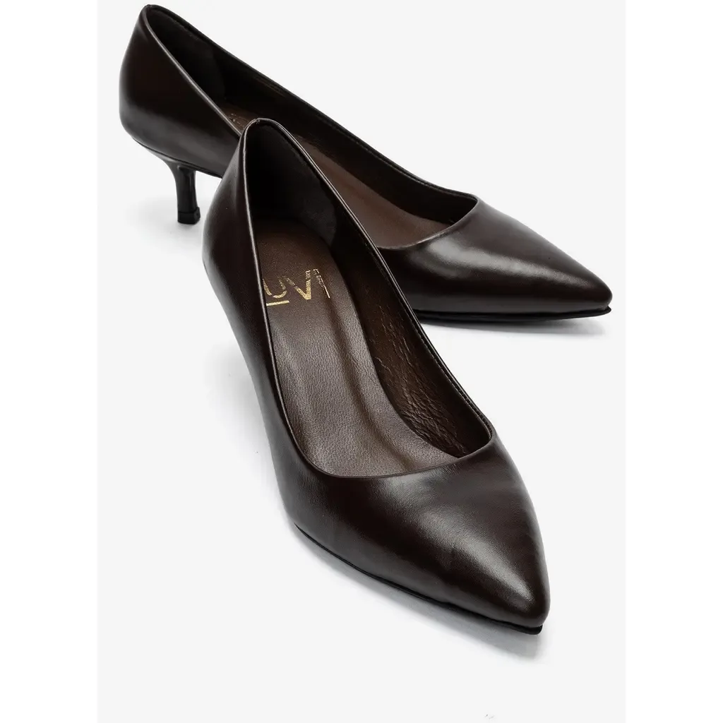 Jalen Leather Stiletto Pump by Forever & Always Shoes