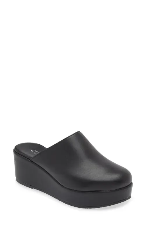 Camryn Platform Wedge Mule in Nappa Nero by Cordani