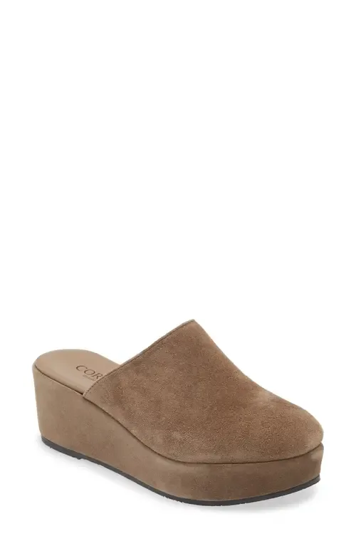 Camryn Platform Wedge Mule in Nappa Nero