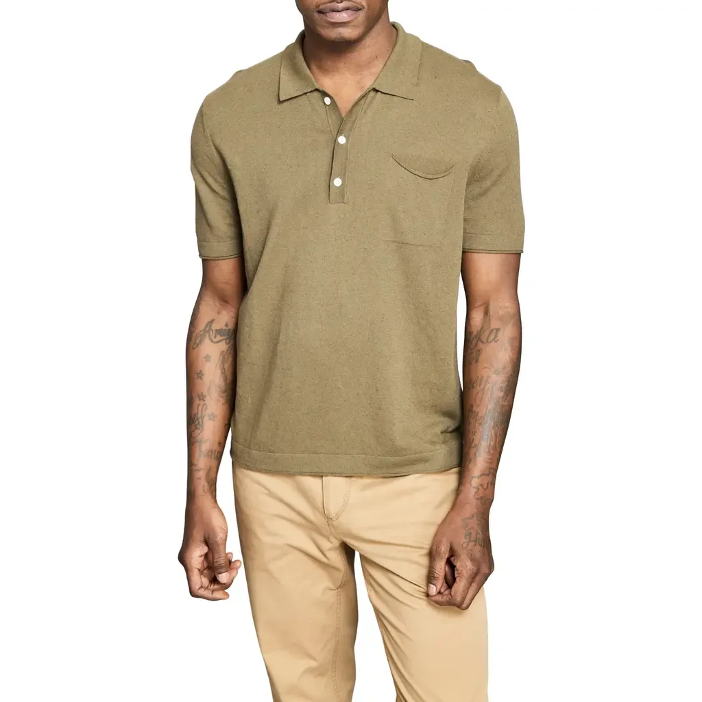 Cotton & Linen Blend Polo by Billy Reid