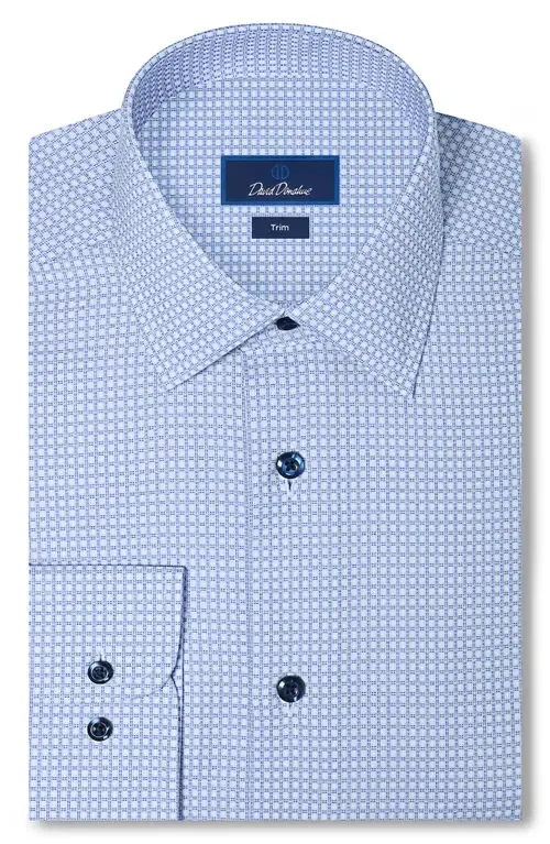 Trim Fit Microcheck Cotton Dobby Dress Shirt by David Donahue