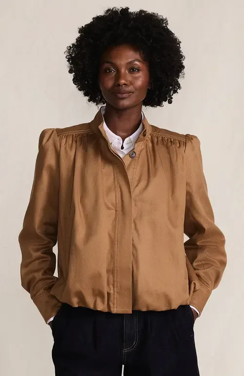 Drapey Twill Bubble Hem Jacket by Lands' End
