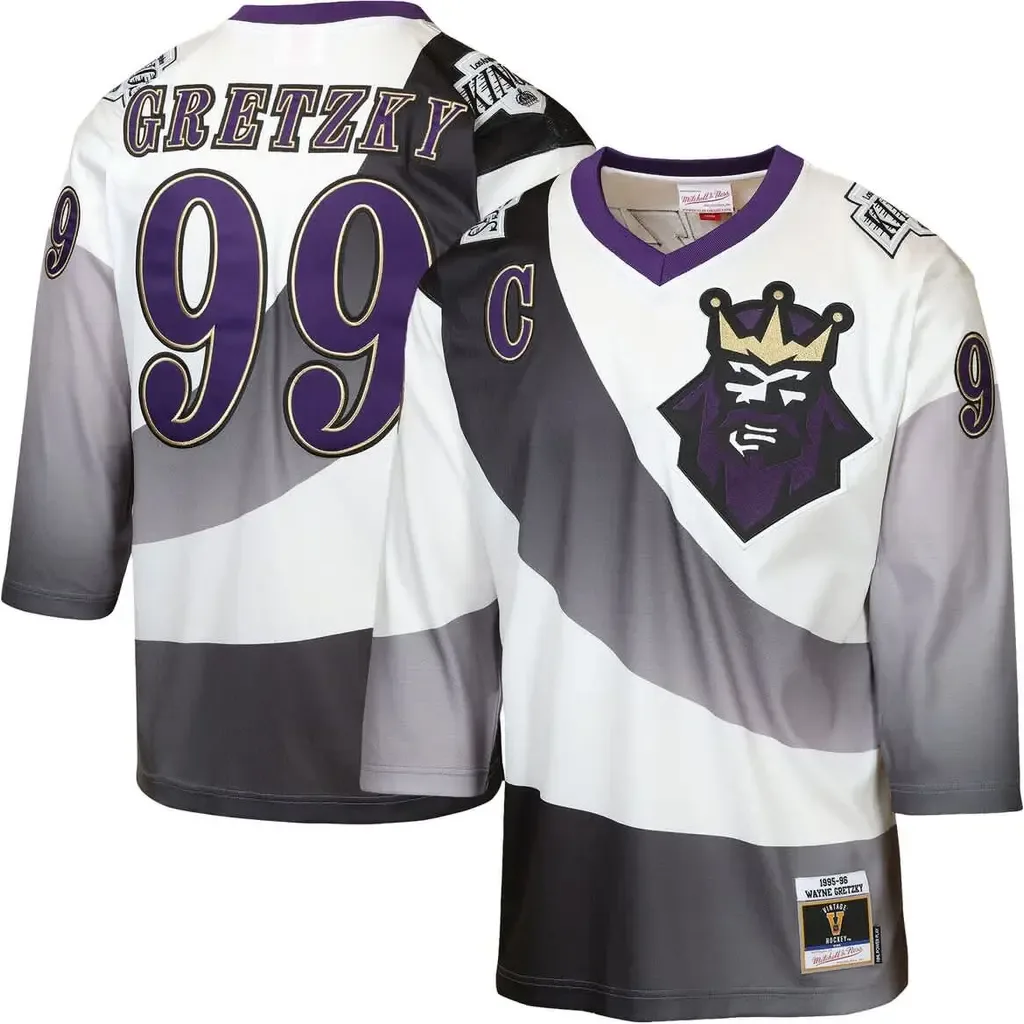 Mitchell & Ness Wayne Gretzky Los Angeles Kings 1995/96 Power Play Throwback Alternate Player Jersey with Captain Patch by Mitchell & Ness