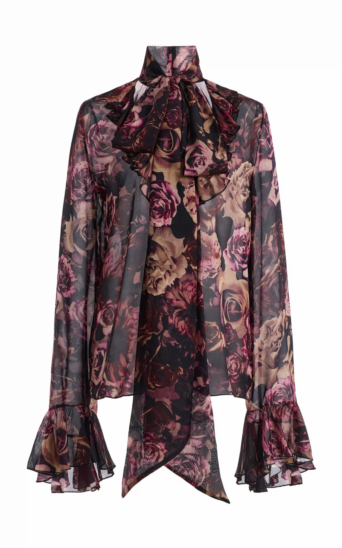 Rose Ruffled Silk Chiffon Top by Rodarte