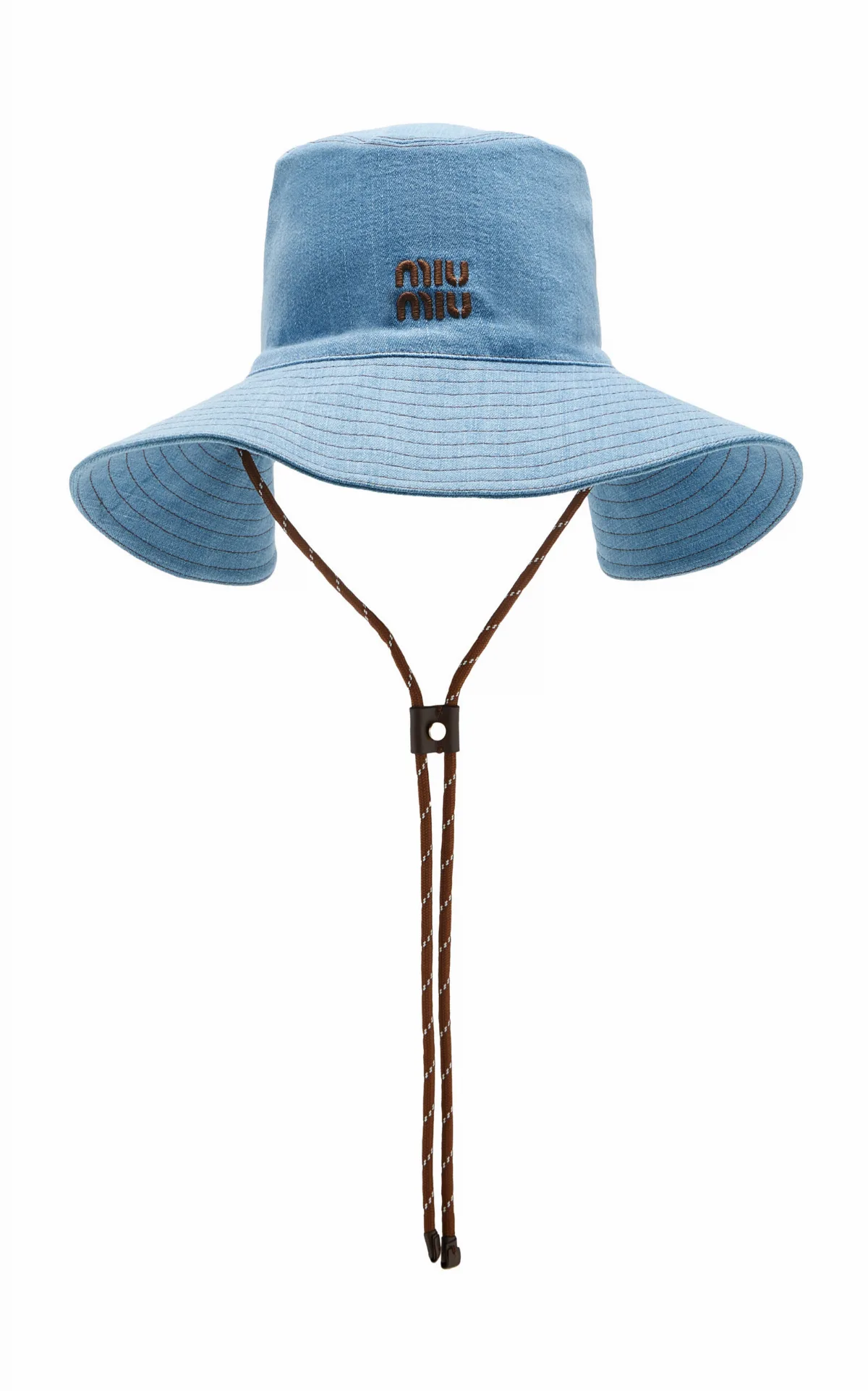 Toggle Denim Hat by Miu Miu