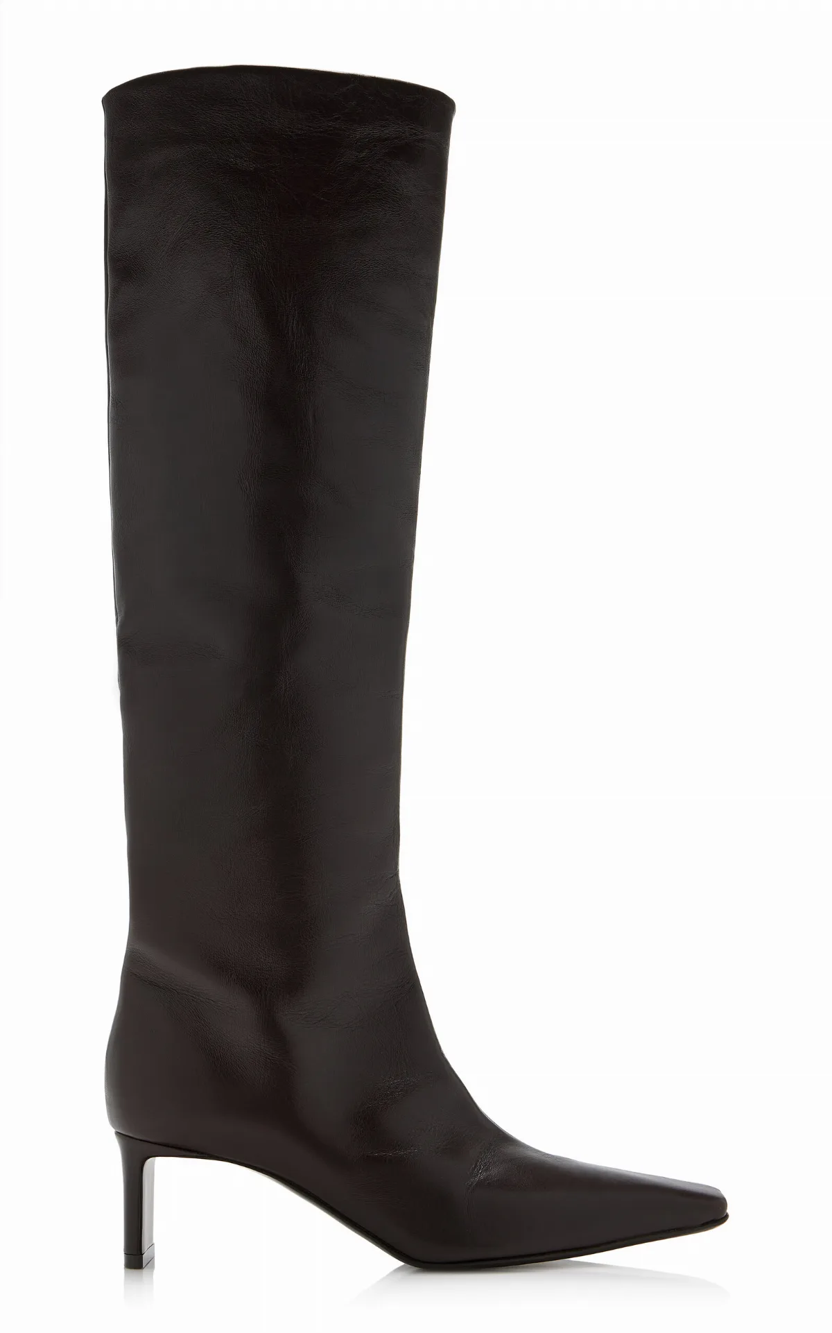 One Knee-High Leather Boots by Khaite