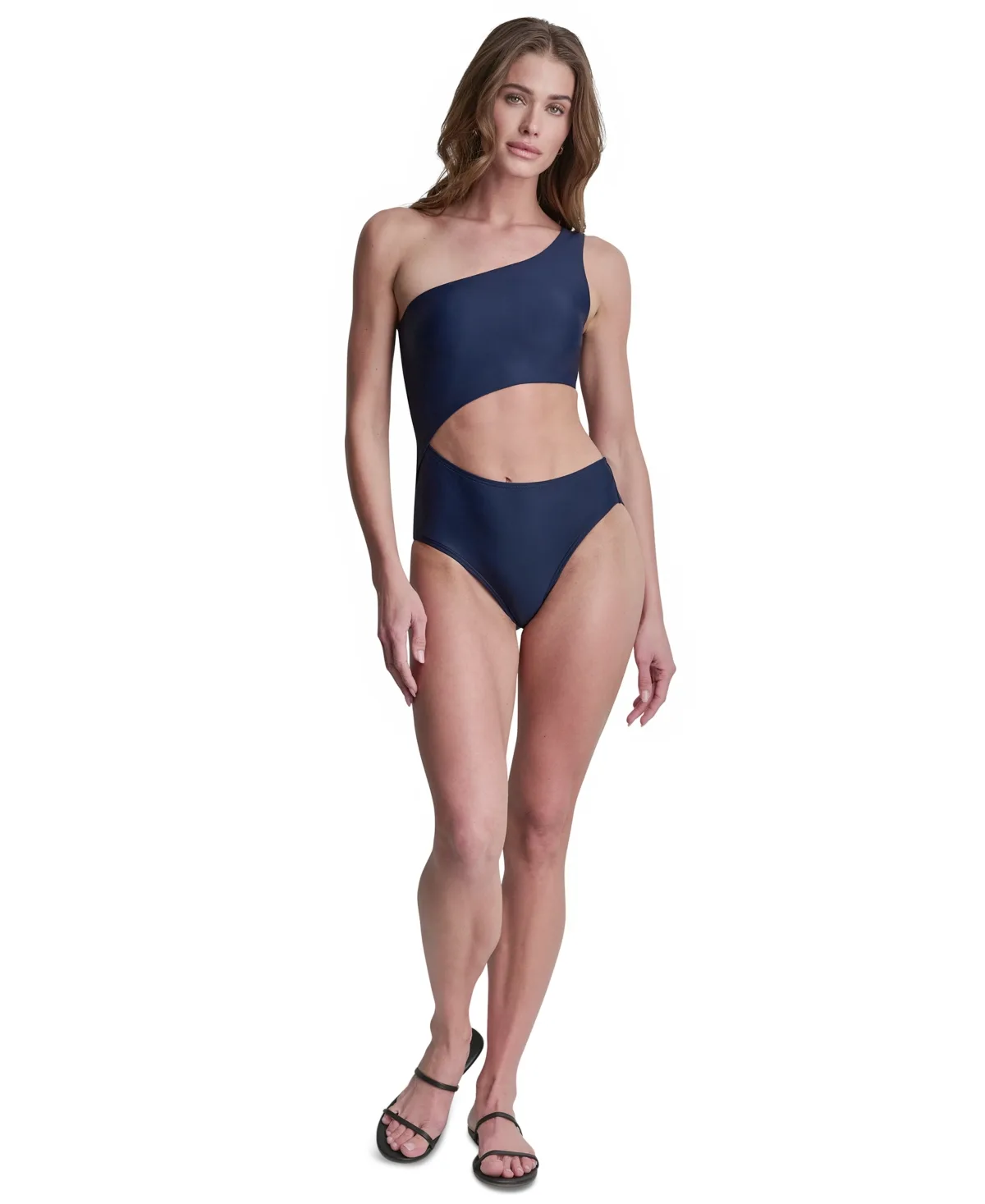 One-Shoulder Cut Out One-Piece Swimsuit by Dkny