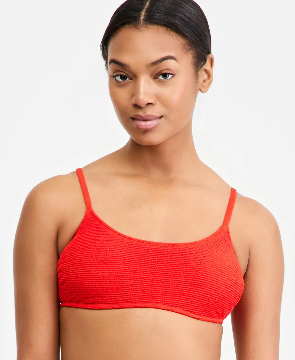 Popcorn Scrunch Tie-Back Bikini Top by California Waves