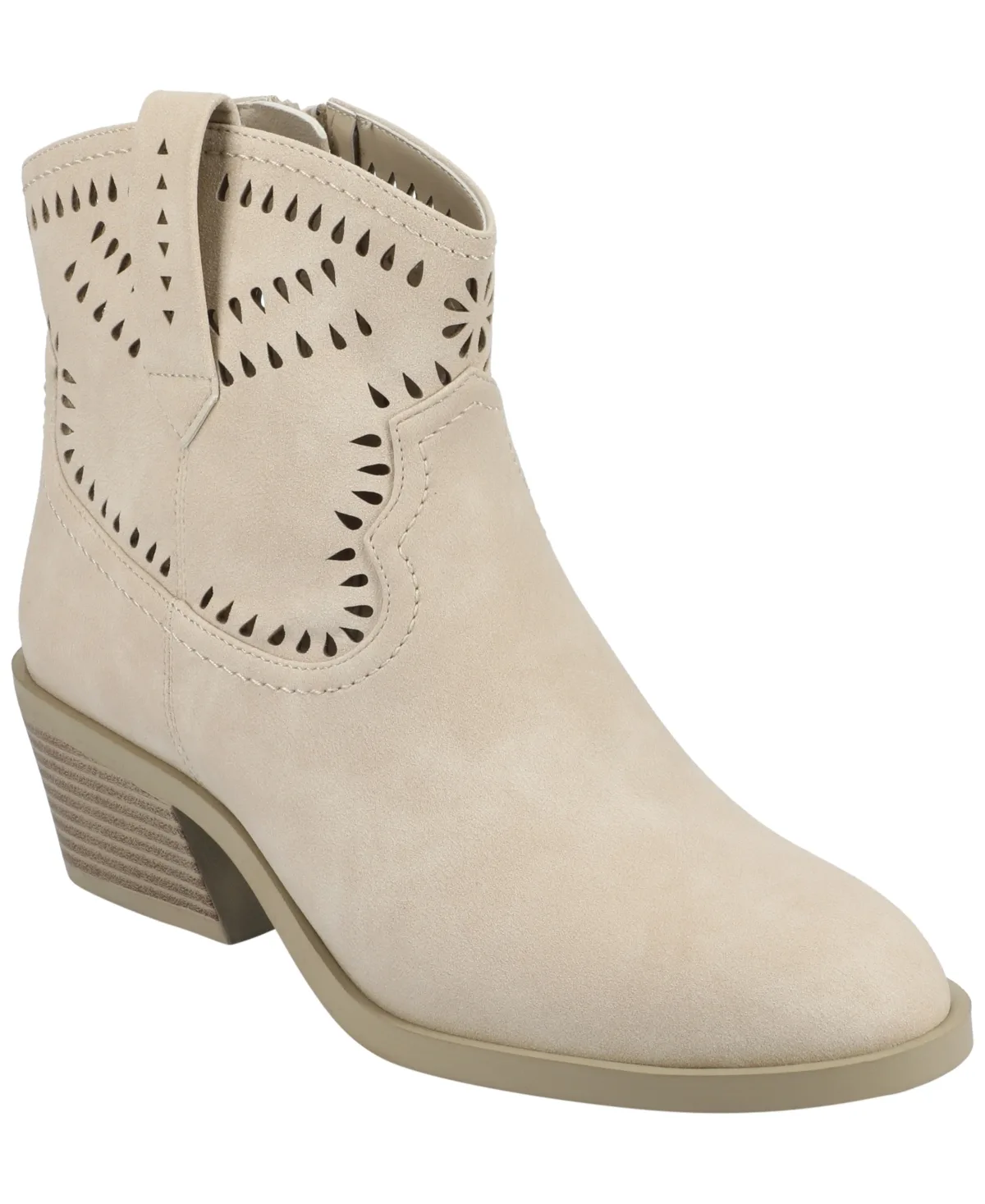 Cheyenne Stacked Heel Boho Western Booties by Journee Collection