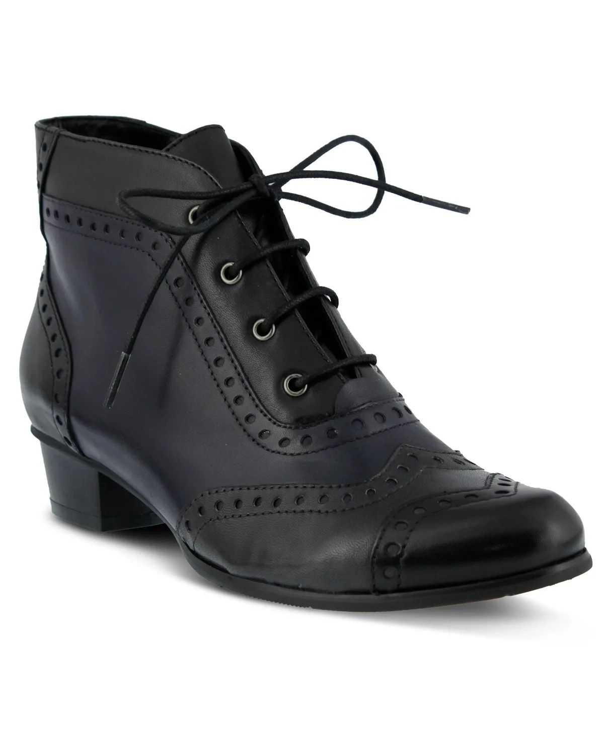 Azura Spring Step Heroic Colorblock Leather Bootie with Brogue Detailing and Inside Zipper by Spring Step