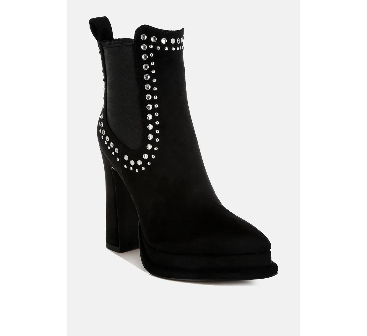 Dalton Studs Embellished High Ankle Boots by London Rag