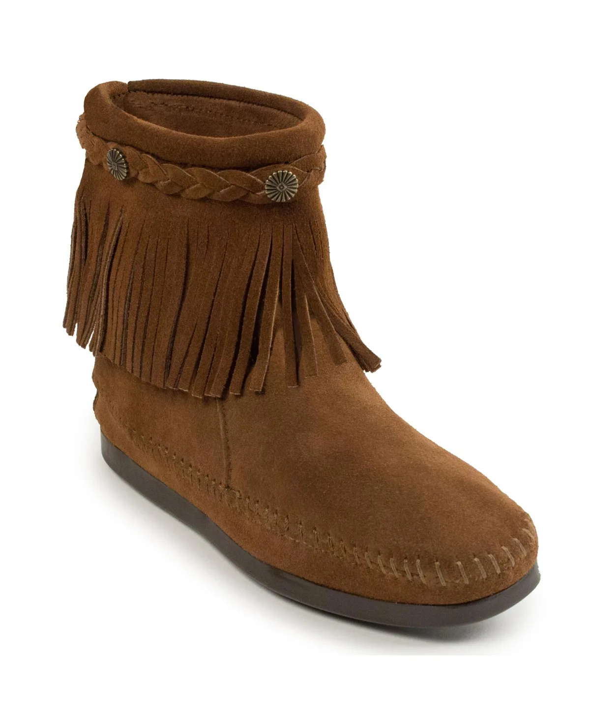 Suede High Top Back Zip Boots by Minnetonka