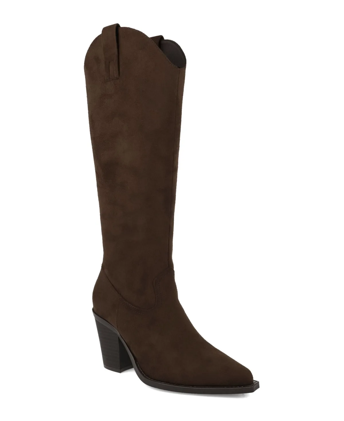 Messini Stacked Heel Pointed Toe Tall Boots by Mia