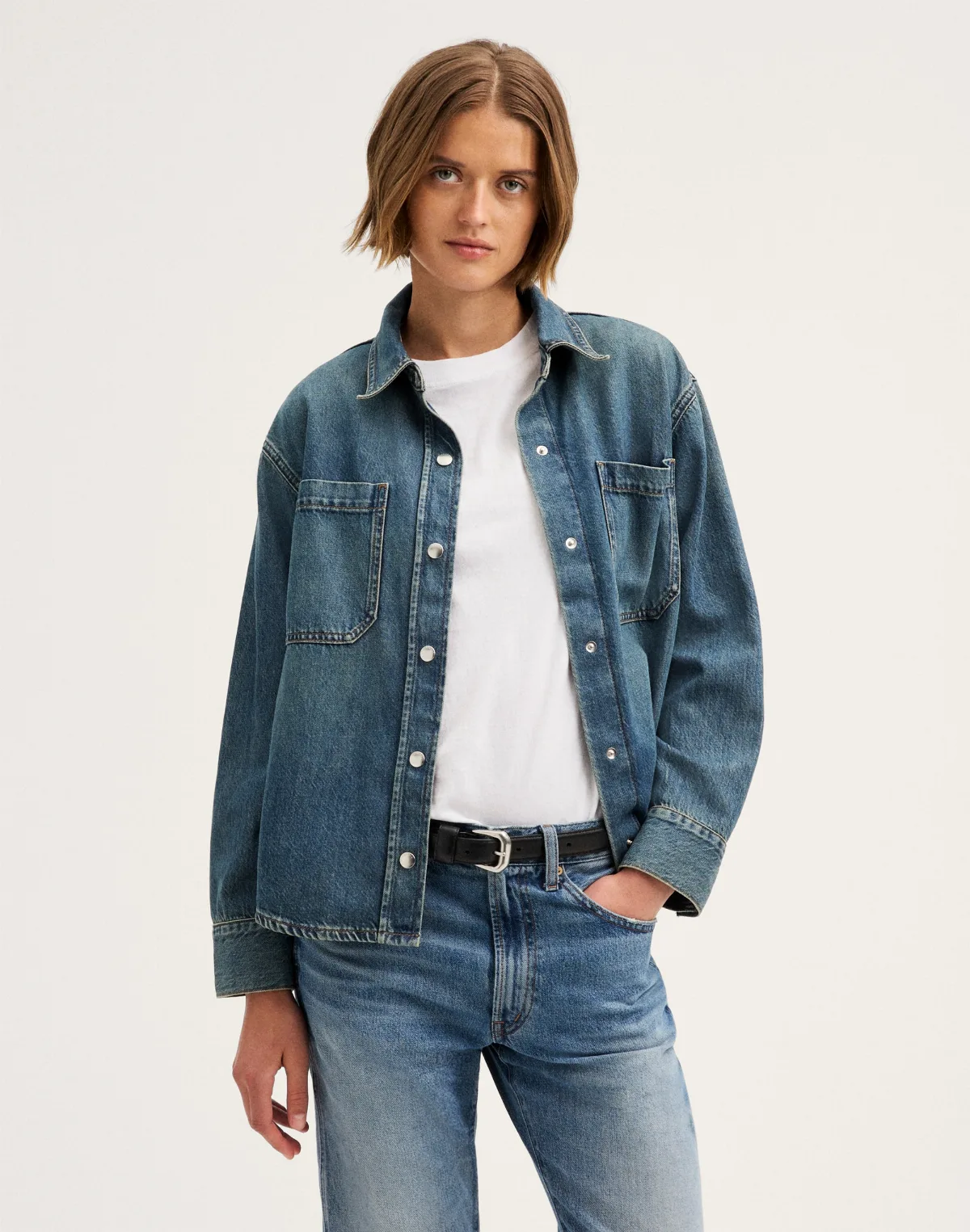 Shirt-Jacket in Airy Denim by MW