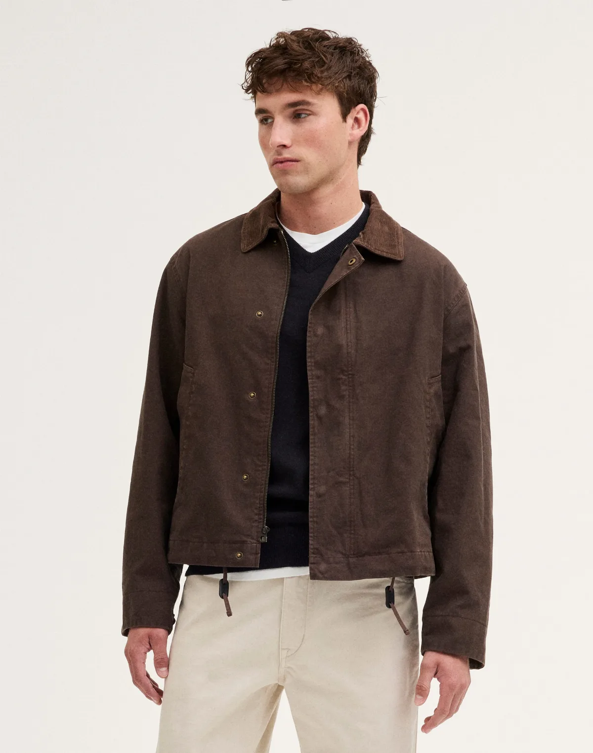 Cord-Collar Zip Jacket by MW