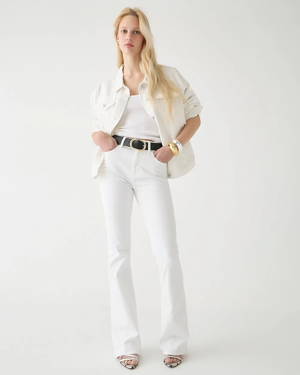 Skinny Flare Jean in White Wash by J.Crew