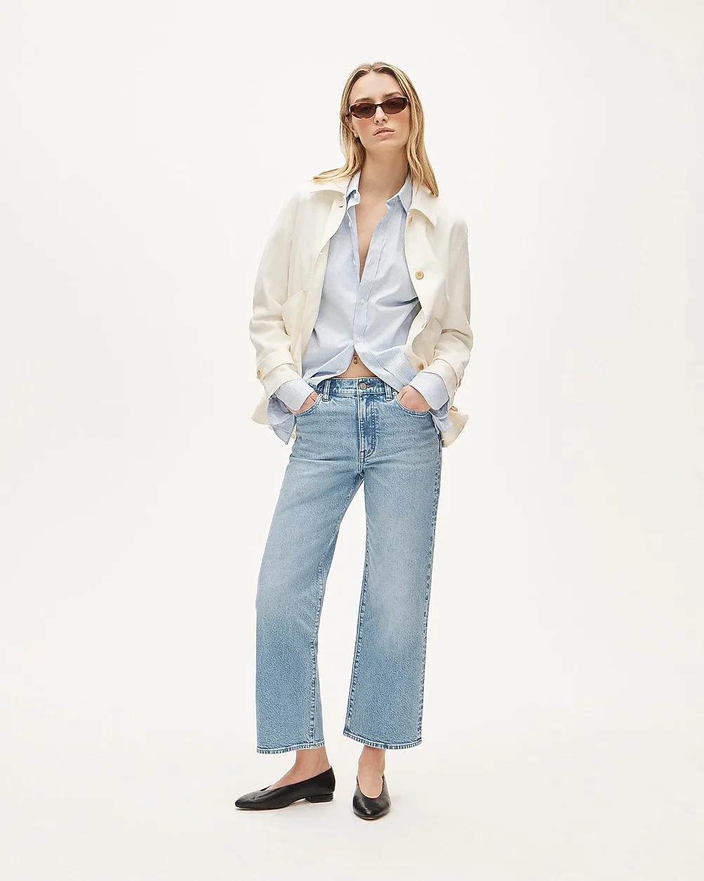 Slim-Wide Jean in Semi-Stretch by J.Crew