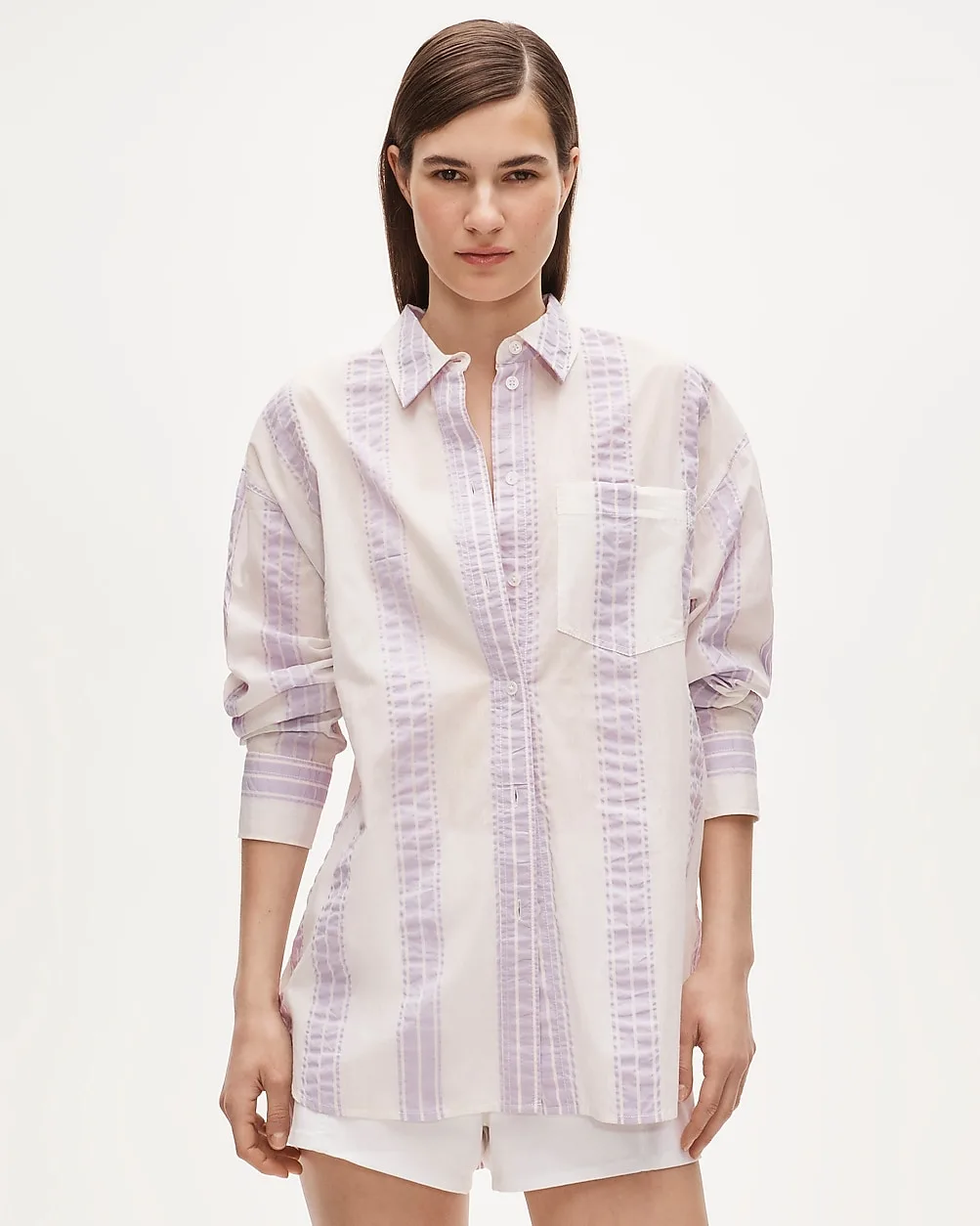 Étienne Oversized Shirt in Dobby Stripe by J.Crew