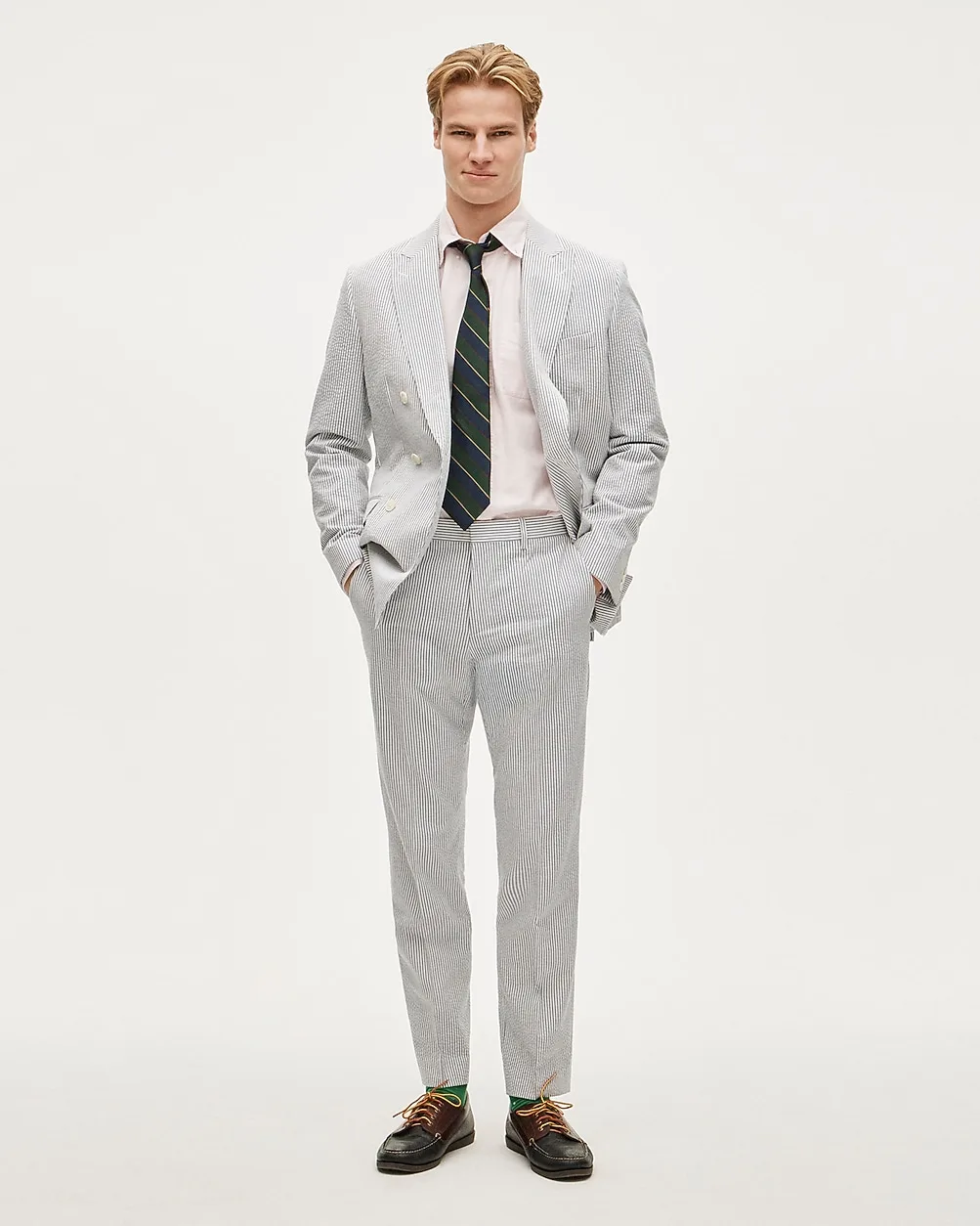 Ludlow Slim-Fit Double-Breasted Suit Jacket in Cotton Seersucker by J.Crew