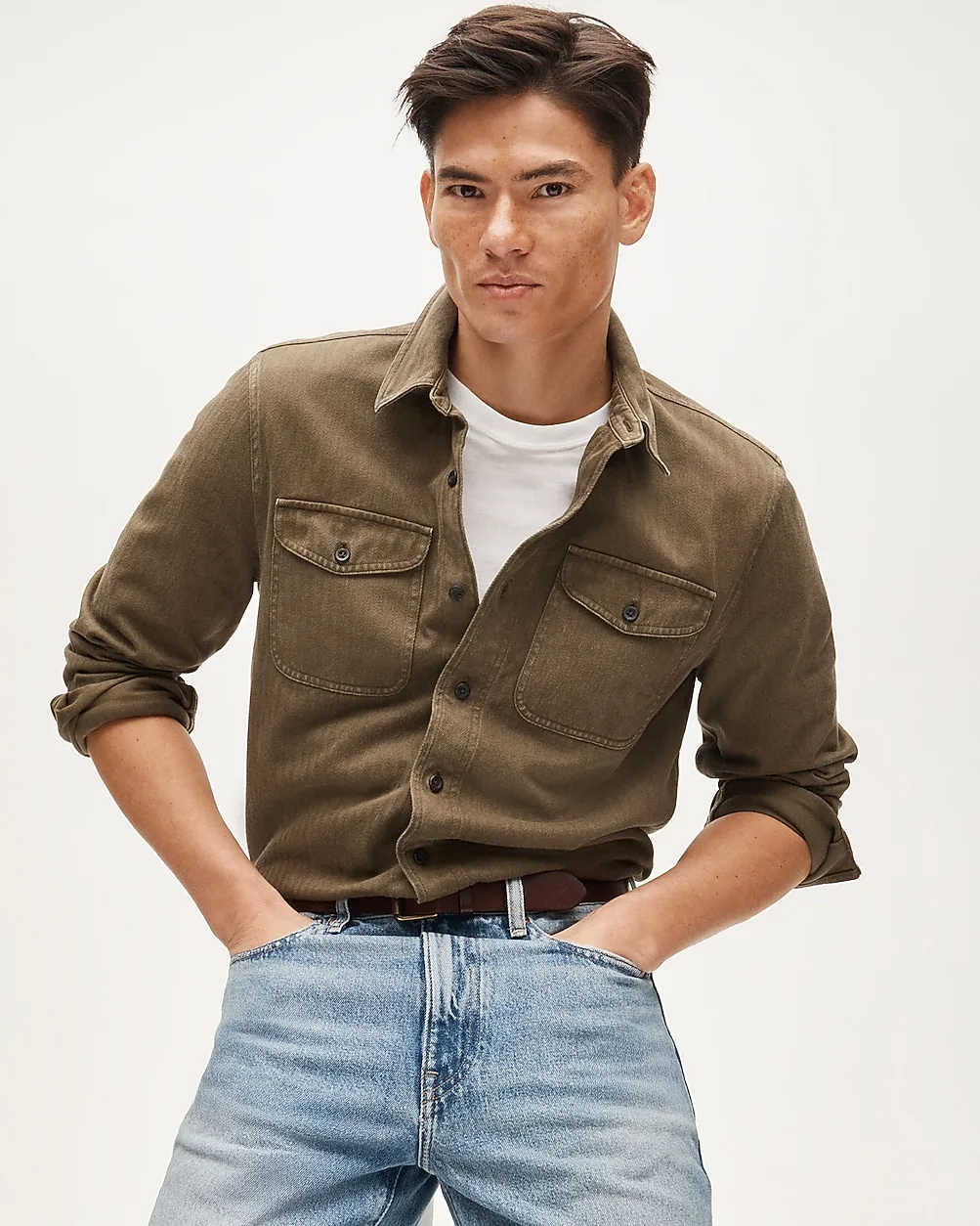 Herringbone Workshirt in Cotton by J.Crew