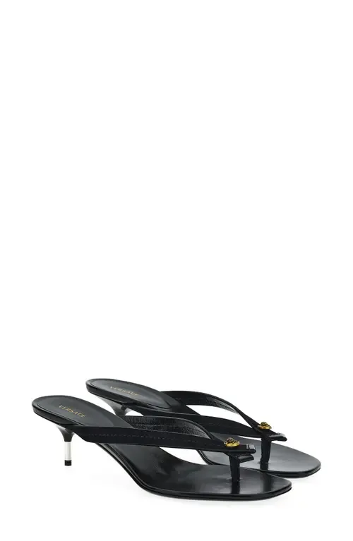 Medusa Leather Thong Sandal by Versace