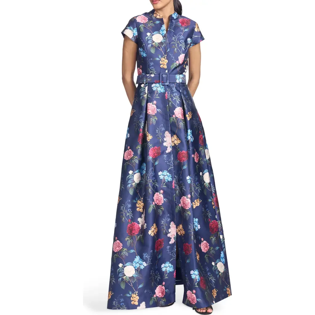Marta Floral Belted Gown by Sachin & Babi