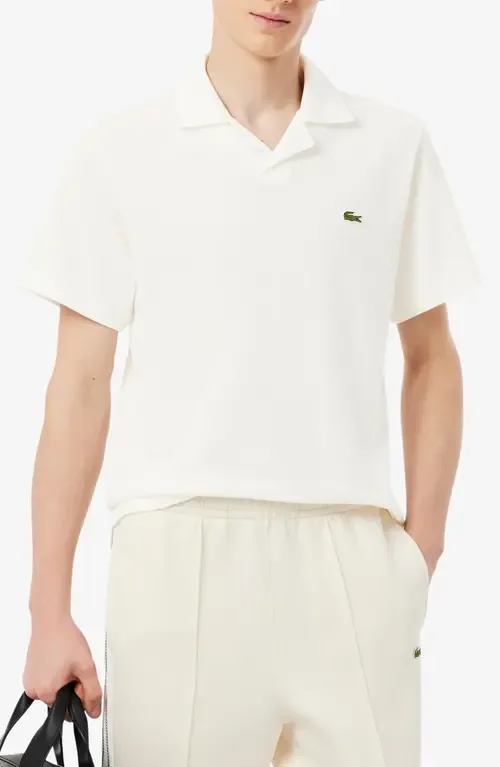 Johnny Collar Cotton & Linen Piqué Polo by Lacoste