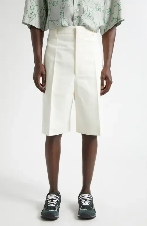 Cotton & Silk Crinkled Toile Shorts by Bottega Veneta