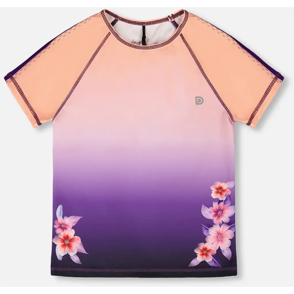 Athletic Short Sleeve Top Gradient in Recycled Polyester by Deux par Deux