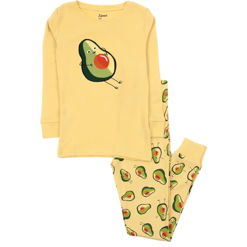 Two-Piece Cotton Printed Matching Family Pajamas, Playful Graphics by Leveret