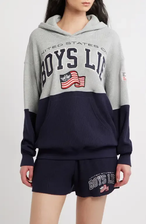 United States of Boys Lie Thermal Hoodie by BOYS LIE
