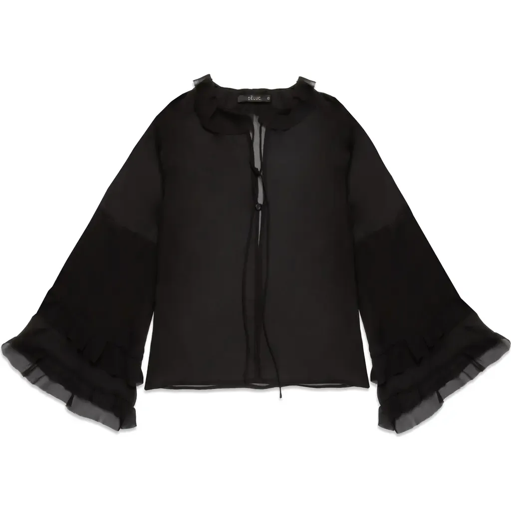 Bradley Sheer Ruffle Shirt by DELUC