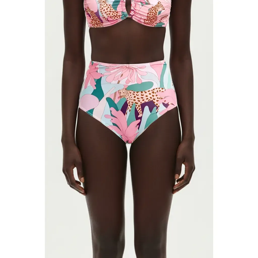 Jungle Rose Reversible Bikini Bottom by Jessie Zhao New York