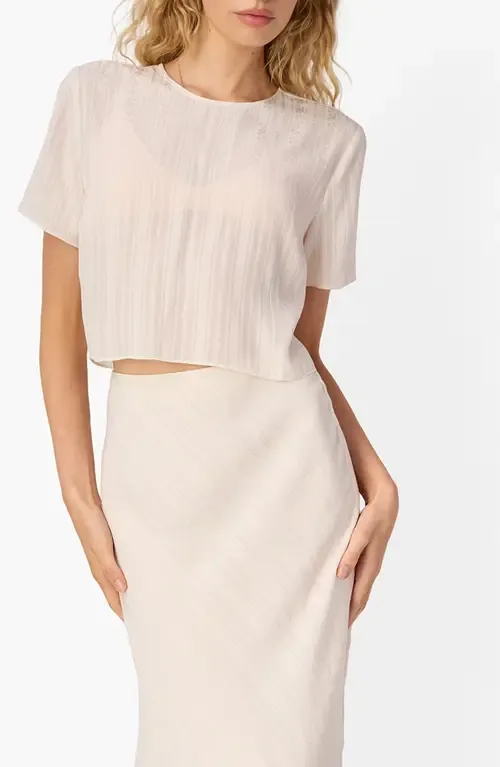 Josey Jacquard Stripe Semisheer Top