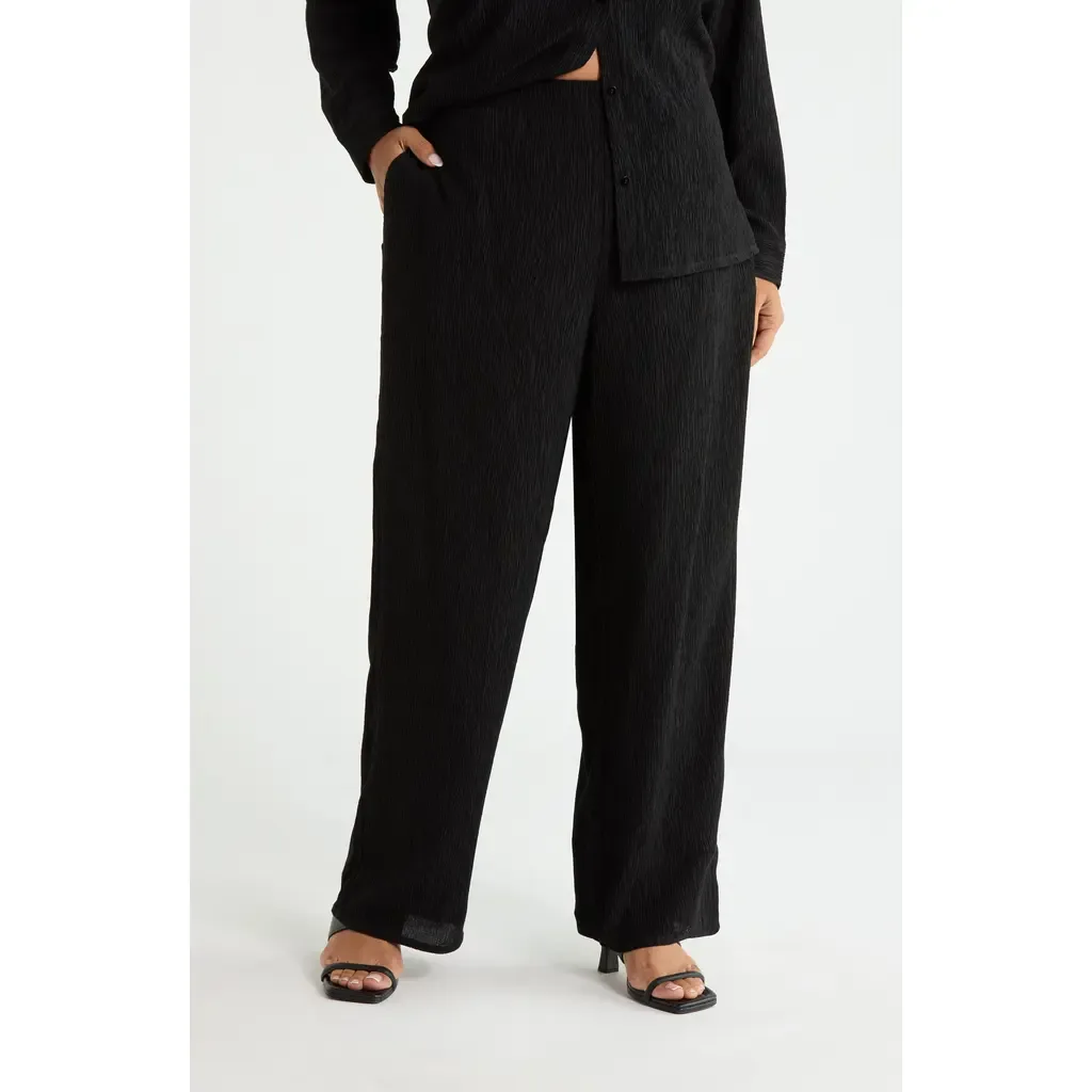 Textured Straight Leg Pants by Eileen Fisher