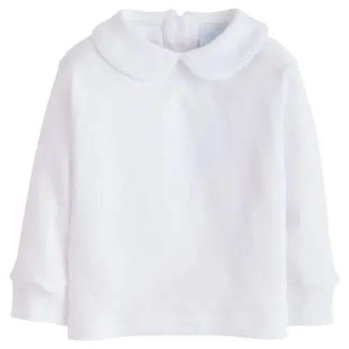 Long Sleeve Piped Peter Pan Shirt by Little English